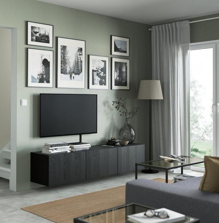 Ikea Besta Kast Bruinzwart 180cm, Huis en Inrichting, Kasten | Televisiemeubels, Zo goed als nieuw, Minder dan 100 cm, 150 tot 200 cm