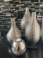 Zilveren Vazen Set, Huis en Inrichting, Woonaccessoires | Vazen, Ophalen, Overige kleuren, 50 tot 75 cm, Aardewerk of Porselein