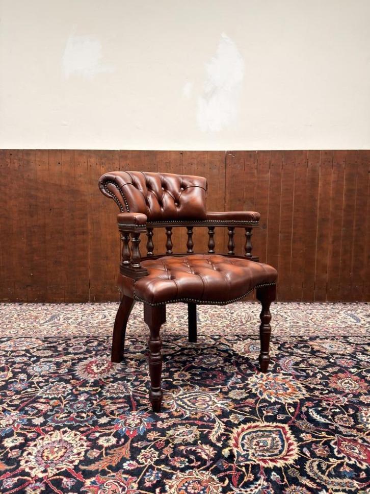 NIEUW! Klassiek Engels Chesterfield Bureaustoel Stoel, Antiek en Kunst, Antiek | Kantoor en Zakelijk, Ophalen