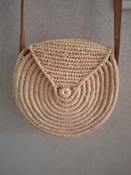 Rieten crossbody tas - Ø 20 cm, Ophalen of Verzenden, Gebruikt, Beige, Schoudertasje