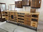 vintage ladekast toonbank bar mancave kast apothekerskast, Antiek en Kunst, Ophalen