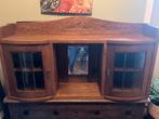 Eikenhouten kastje met geslepen spiegelglas, Huis en Inrichting, Gebruikt, 100 tot 150 cm, Eikenhout, Ophalen of Verzenden