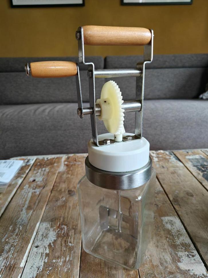 Handmatige Boterkarn – 1 liter – Zelf boter maken!, Huis en Inrichting, Keuken | Keukenbenodigdheden, Zo goed als nieuw, Ophalen of Verzenden