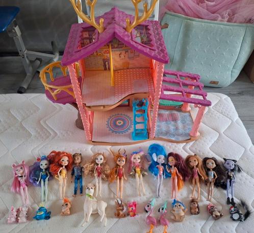 Enchantimals Hertenhuis, 12 Poppetjes en 13 Diertjes, Kinderen en Baby's, Speelgoed | Poppen, Overige typen, Ophalen of Verzenden