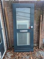 Hardhouten Buitendeur met Dubbel Glas en Brievenbus, Ophalen, Gebruikt, 200 tot 215 cm, Glas