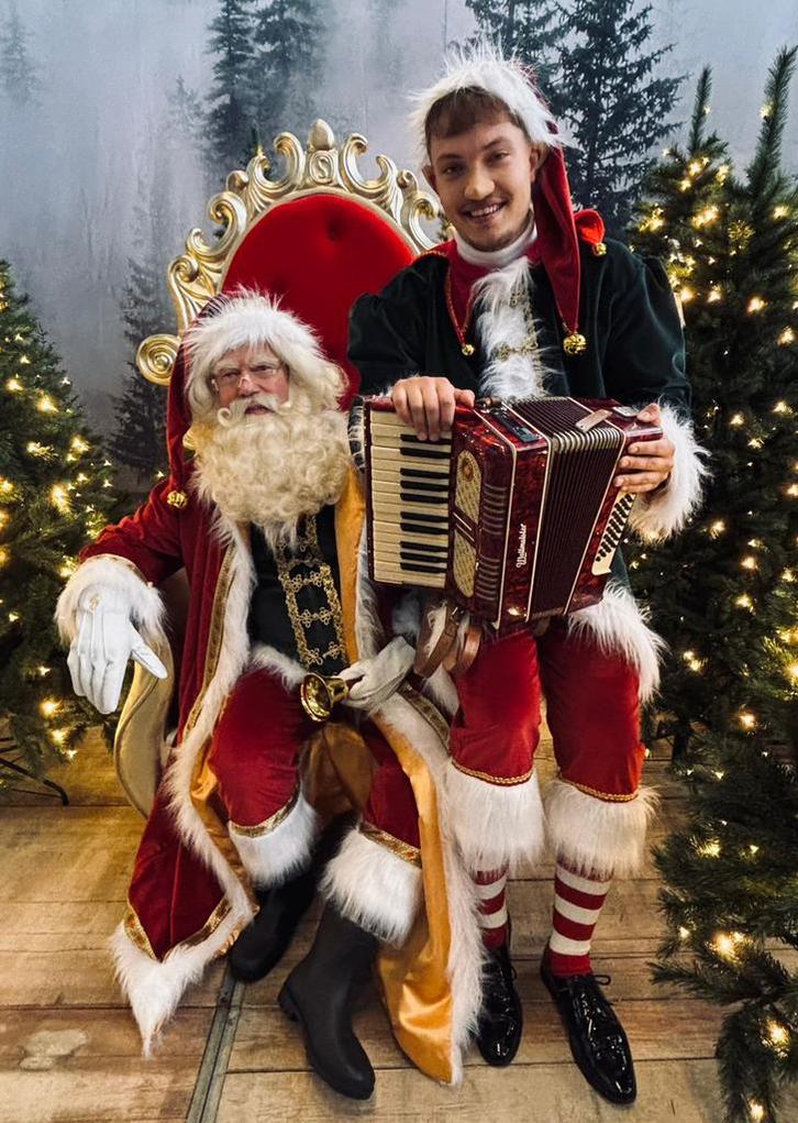 Kerstman en kerstelf op bezoek, Diversen, Kerst, Zo goed als nieuw, Ophalen