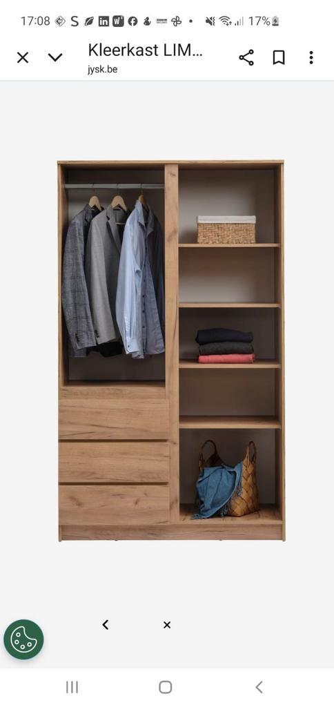 Grijze kledingkast - Zo goed als nieuw!, Huis en Inrichting, Kasten | Kledingkasten, Zo goed als nieuw, 150 tot 200 cm, 100 tot 150 cm