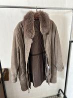 Suede damesjas met echte bontkraag maat 46, Ophalen, Zo goed als nieuw, Maat 46/48 (XL) of groter, Bruin