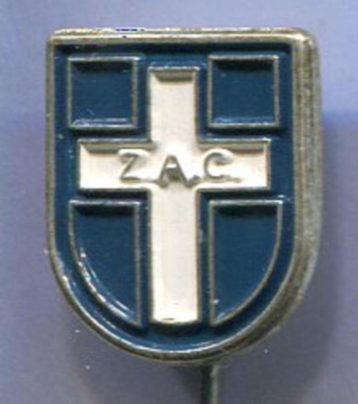 Z.A.C. ZAC zilverkleurig voetbalclub speldje ( Z_091 ), Verzamelen, Speldjes, Pins en Buttons, Zo goed als nieuw, Speldje of Pin
