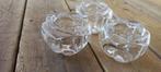 3 Theelicht-houders (facet geslepen glas), Ophalen of Verzenden, Zo goed als nieuw