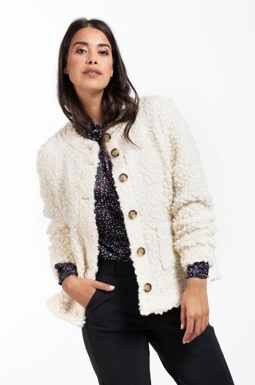 Studio Anneloes Jessy Teddy Jacket - Off White M, Kleding | Dames, Jasjes, Kostuums en Pakken, Zo goed als nieuw, Jasje, Maat 36 (S)