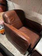 Twee leren stoelen, Huis en Inrichting, Fauteuils, Gebruikt, 75 tot 100 cm, Ophalen of Verzenden, Leer