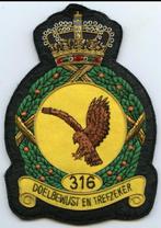 Kroon embleem bullion F16/NF-5, 316 SQN, Verzenden, Luchtmacht, Nederland, Embleem of Badge