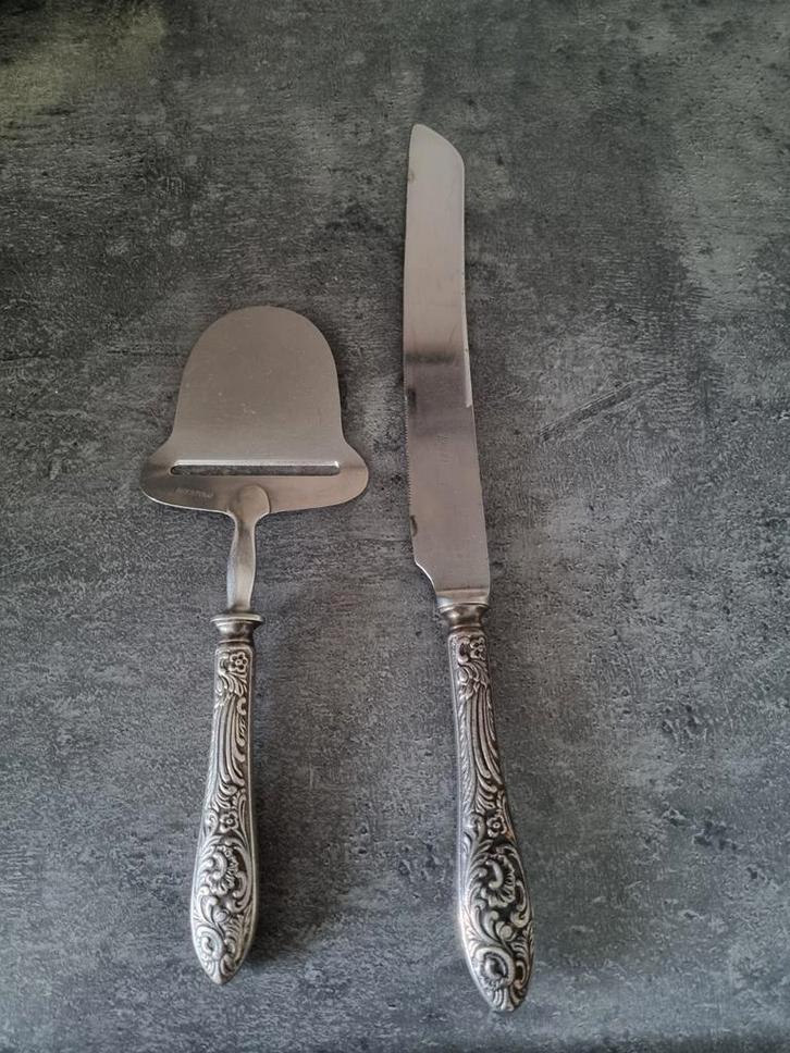 Gero Zilver Oud Hollands Kaasschaaf & Broodzaag, Antiek en Kunst, Antiek | Bestek, Ophalen of Verzenden