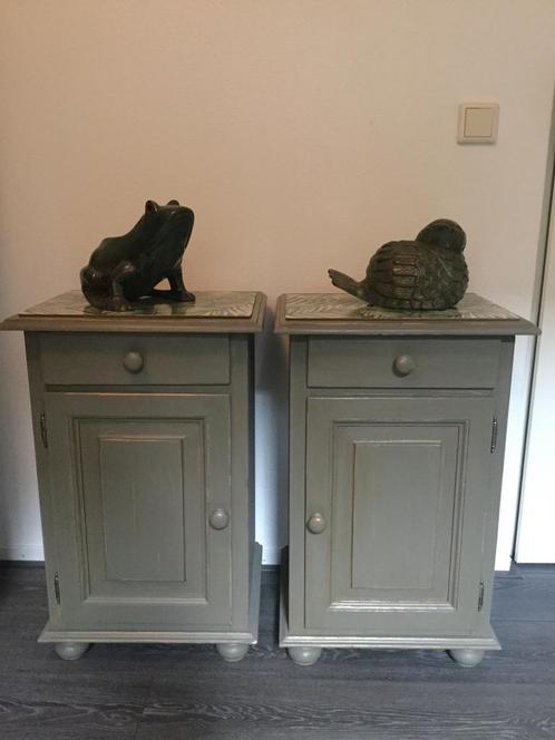 2 brocante nachtkastjes barok dressoir eethoek salontafel, Huis en Inrichting, Kasten | Dressoirs, Zo goed als nieuw, 25 tot 50 cm