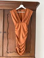 Bronskleurige Stretch Jurk, Bruin, Ophalen of Verzenden, Zo goed als nieuw, Knielengte