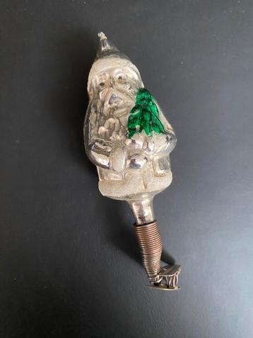 Vintage oude glazen kerstbal kerstman op clip kerst beschikbaar voor biedingen