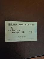 Circus/ toegangskaartje Circus Toni Boltini/ seizoen 1973., Verzamelen, Ophalen of Verzenden, Gebruikt