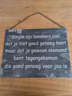 Metalen tekstbord - Single zijn, Ophalen of Verzenden, Nieuw