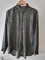 COSTES BASIC LEGERGROENE BLOUSE MET LEOPARD PRINT MAAT L, Kleding | Dames, Blouses en Tunieken, Maat 42/44 (L), Nieuw, Ophalen of Verzenden