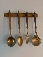 Authentieke vintage keukenset – koper & hout, Ophalen of Verzenden