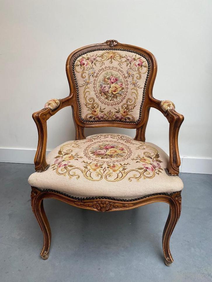Prachtige vintage barok dames stoel / fauteuil - Queen Anne, Antiek en Kunst, Antiek | Meubels | Stoelen en Banken, Ophalen