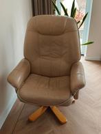 Relaxstoel leer en 2 persoonsbank rib, Ophalen, Gebruikt, Minder dan 75 cm, 150 tot 200 cm