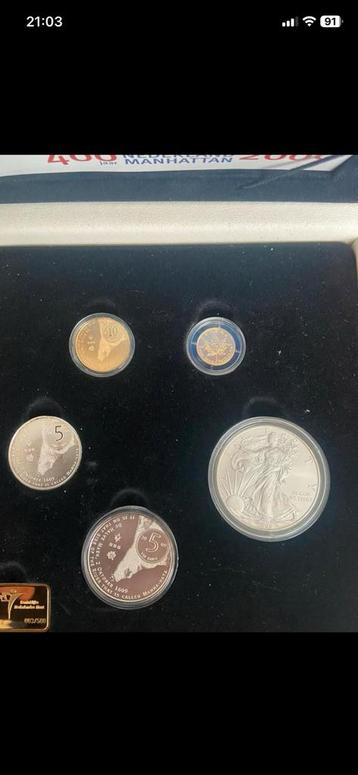 Gouden tientje set maple leaf eagle zilver en goud beschikbaar voor biedingen
