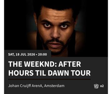 Two tickets for The Weeknd (platinum seats Vak107) beschikbaar voor biedingen