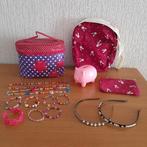 Beautycase, tasje met beurs, kettingen, armbandjes, haarband, Overige typen, Ophalen of Verzenden, Zo goed als nieuw, Overige kleuren