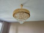 Prachtige Gouden Kroonluchter met Kristallen, Huis en Inrichting, Lampen | Kroonluchters, Ophalen, Zo goed als nieuw, Glas, Klassiek