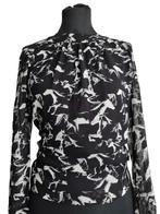 French Connection paarden print blouse, Ophalen of Verzenden, Zo goed als nieuw, Maat 36 (S), Zwart