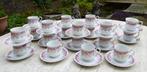 Super Feest / High Tea Kop + Schotels Roze Rozen met Goud, Nieuw, Ophalen of Verzenden, Overige stijlen, Kop(pen) en/of Schotel(s)
