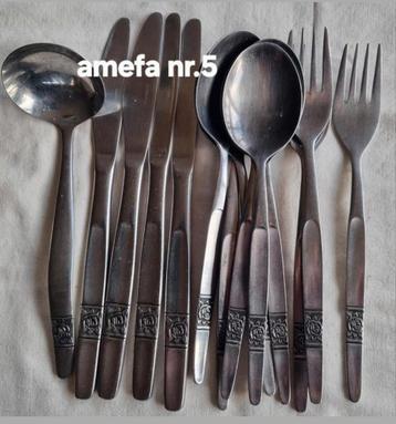 Bestek Amefa Stainless grote relief roos met blaadjes beschikbaar voor biedingen