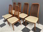 60 jaren 4 of 6 maisgele stof Kai Kristiansen eetkamer stoel, Huis en Inrichting, Stoelen, Vijf, Zes of meer stoelen, Gebruikt