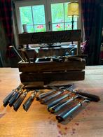 Tk 17 delig antiek bestek been/ hoornmet couvert bak, Ophalen of Verzenden