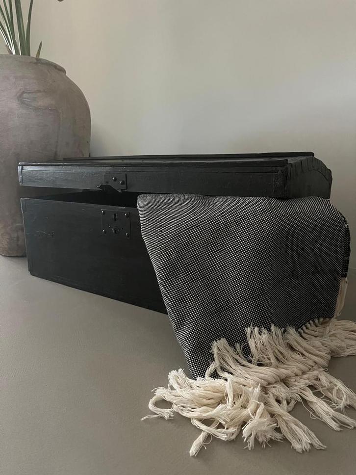 Oude Houten Dekenkist, Huis en Inrichting, Woonaccessoires | Kisten, Gebruikt, Minder dan 50 cm, 75 tot 100 cm, Minder dan 50 cm