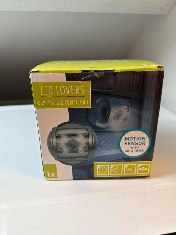 Draadloze LED Lamp op Batterijen met Bewegingssensor, Tuin en Terras, Buitenverlichting, Nieuw, Wandlamp, Kunststof, Minder dan 50 watt