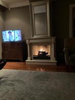 Openhaard op gas met schouw van marmer, Ophalen, Gebruikt, Inbouwhaard, Elektrische haard