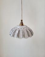 Vintage glazen hanglamp Frans Vintage uit Frankrijk, Vintage, Glas, Ophalen of Verzenden, Zo goed als nieuw