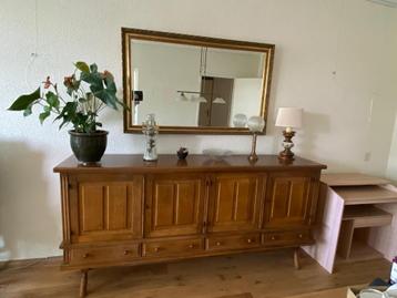 Dressoir, deurtjes en 4 lades, vintage; 208x45x99 beschikbaar voor biedingen