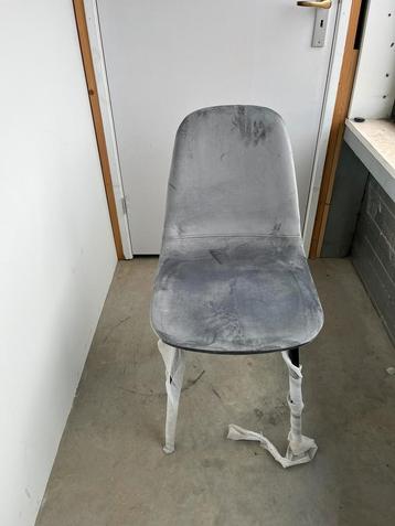 Design Stoel fluweel grijs nieuw beschikbaar voor biedingen