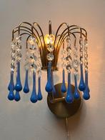 10 beschikbaar! Vintage murano opaline blauwe wandlampen, Huis en Inrichting, Lampen | Wandlampen, Ophalen of Verzenden, Baak