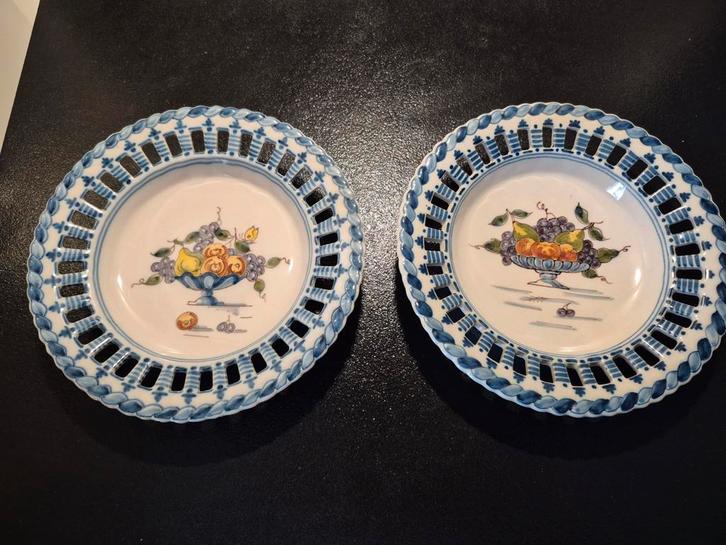 Koninklijk Tichelaar Makkum Ajour Bordjes, Huis en Inrichting, Woonaccessoires | Onderzetters, Gebruikt, Bord, Ophalen of Verzenden