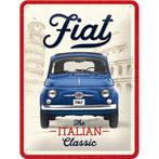 Fiat 500 The Italian Classic relief reclamebord van metaal, Verzenden, Nieuw, Auto's