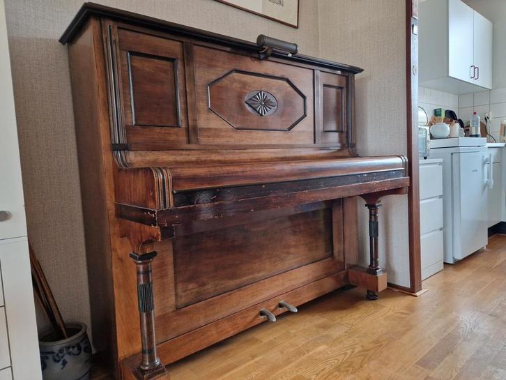 Antieke Carl Hardt Stuttgart Piano, Muziek en Instrumenten, Piano's, Gebruikt, Piano, Bruin, Ophalen