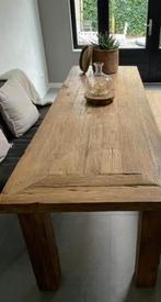 robuuste tafel grof reclaimed teak met reliëf, Huis en Inrichting, Tafels | Eettafels, Ophalen, Robuuste oud teak teakhouten grof reliëf landelijke stoere Hoffz