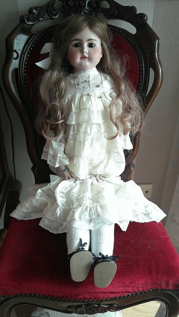 pop mooie antieke pop., Verzamelen, Poppen, Gebruikt, Pop, Ophalen of Verzenden