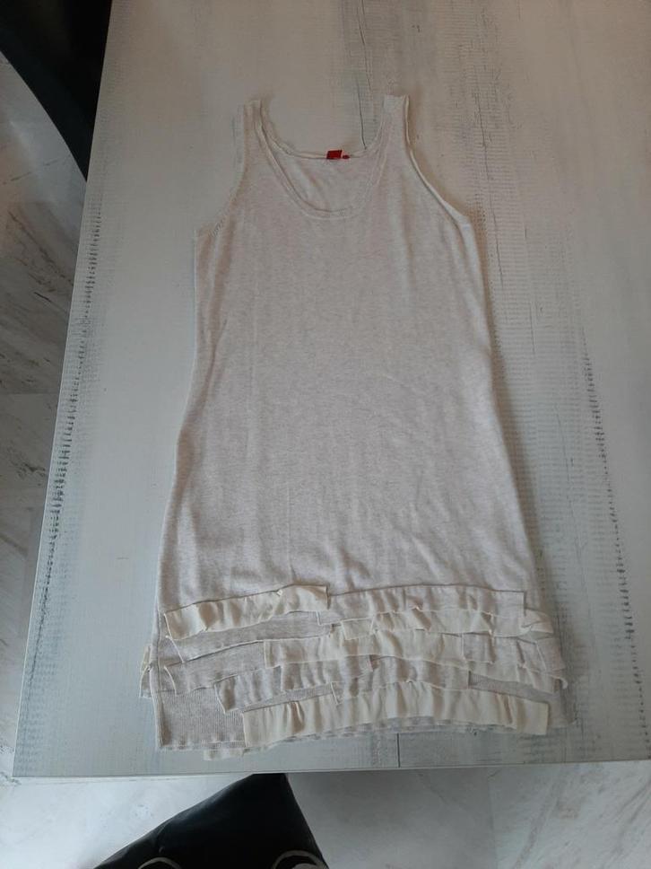 Ecru damesjurk met bijpassend  vest  maat 3...40, Kleding | Dames, Jurken, Zo goed als nieuw, Maat 38/40 (M), Beige, Ophalen of Verzenden