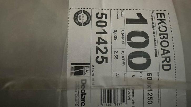 Knauf Insulation Ecoboard - 30 paketten, Doe-het-zelf en Verbouw, Isolatie en Afdichting, Nieuw, Vloerisolatie, Glaswol, 8 tot 12 cm